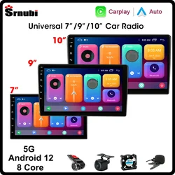 Srnubi 7 9 10'' Android 12 2 Din Car Radio For Toyota VW Kia Nissan Honda Lada Ford Multimedia Player Carplay Stereo 4G GPS DVD