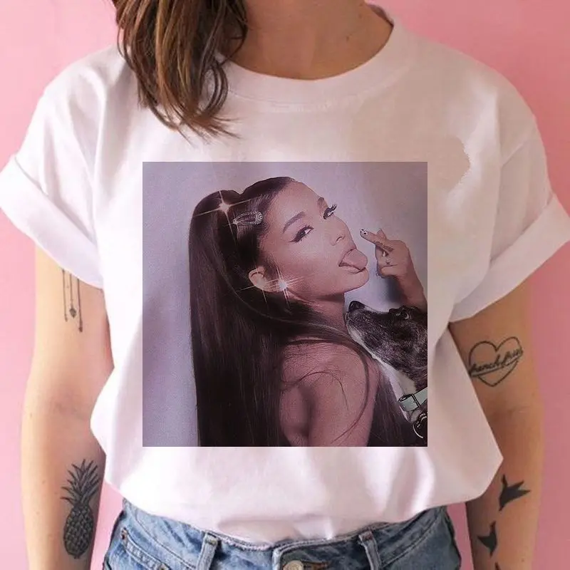 

Женская футболка Ariana Ing Spor Princ Sve с принтом aron Цвет Весна 2023, повседневный топ из смеси полиэстера