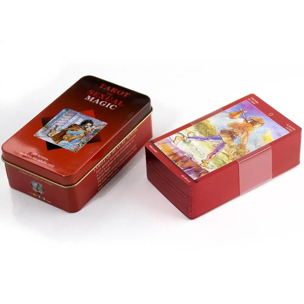 10.3*6cm Tarot of Sexual Magic Deck In A Tin Box Gilded Edge for Fortune Telling Game 78 Pcs Cards