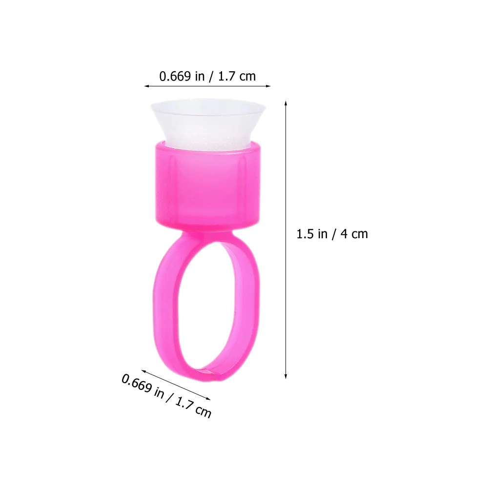 

50Pcs Eyelash Extension Cups Glue Ring Holders Portable Pigment Ink Rings for DIY Lash Grafting Professional Salon Use