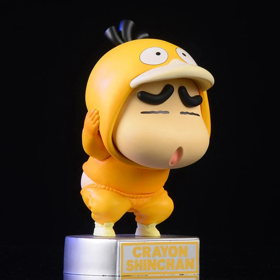 Crayon Shin-chan Cos Psyduck Duck Dew Ass Boxed Anime Hand-made Car Ornaments Animation Action Ornaments Collectible Model Gift