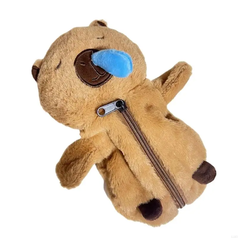 

B2RD Cartoon Capybara Pencil Case Cuess большую грузоподъемность плюшевая карандаш мешочек для животных