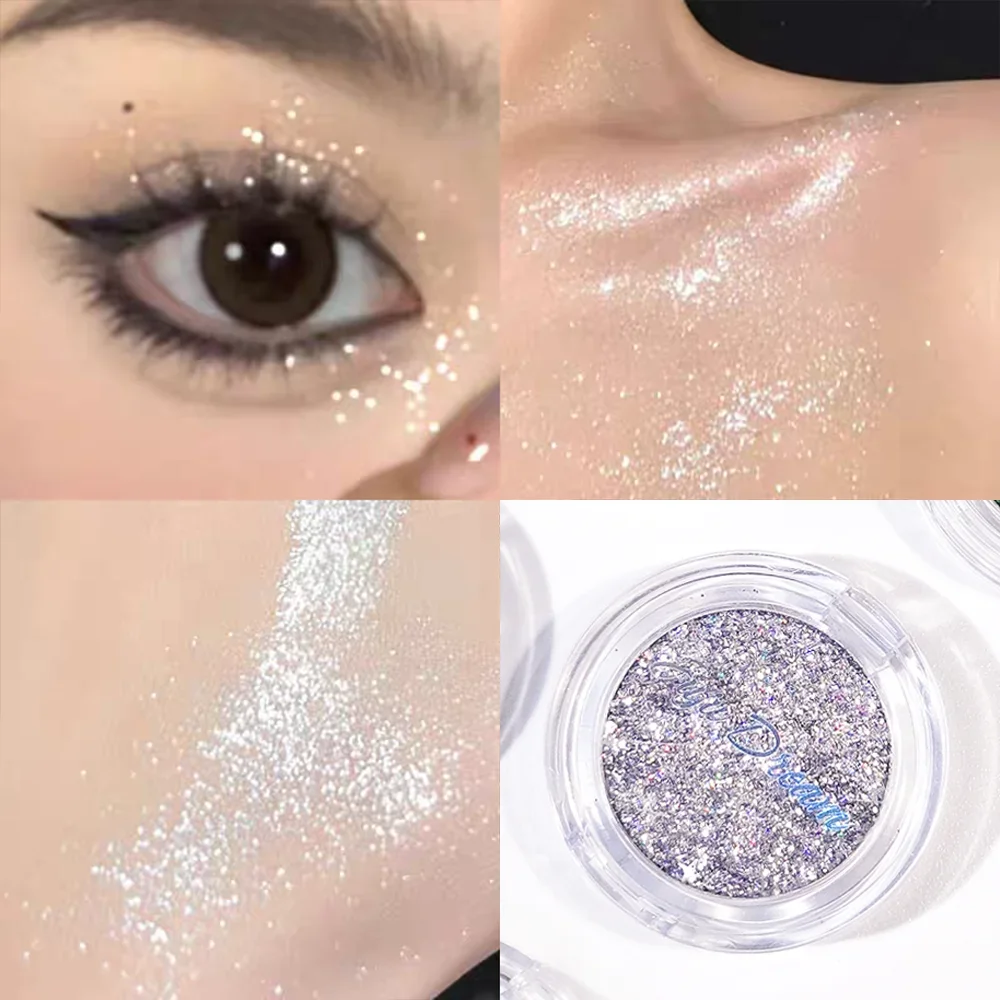 モノクログリッターアイシャドウ – マーメイドシマー、コンパクト&ポータブル、マルチカラーオプション、ウォータープルーフ、認定済み、ビーガン、簡単にブレンド可能