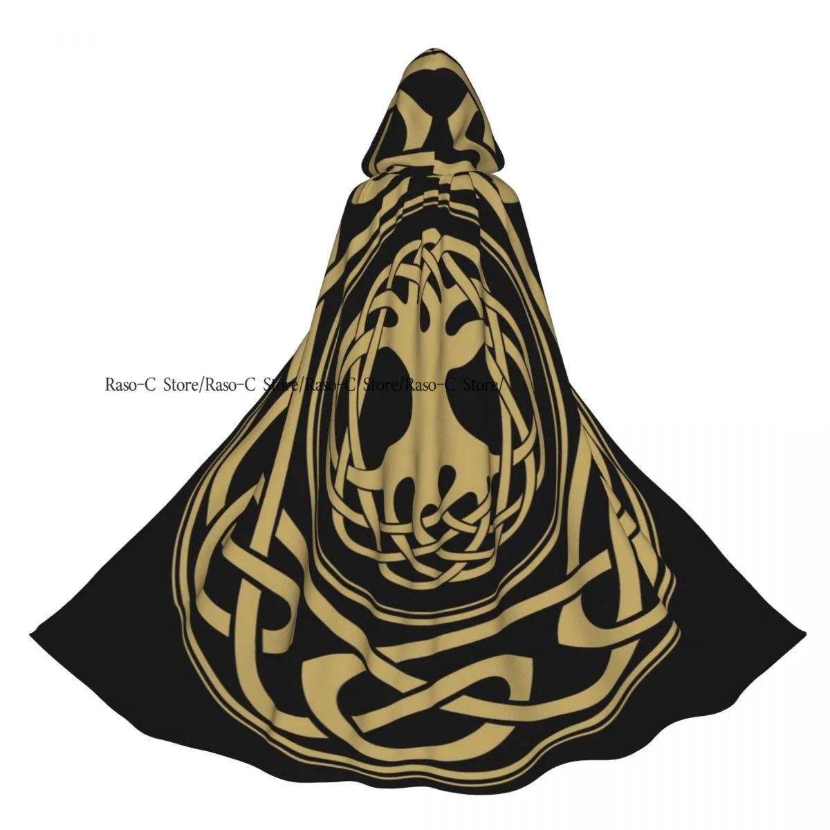 عباءة مقنعين للجنسين مع غطاء محرك السيارة شجرة الحياة عباءة مصاص دماء الساحرة كيب تأثيري حلي #2