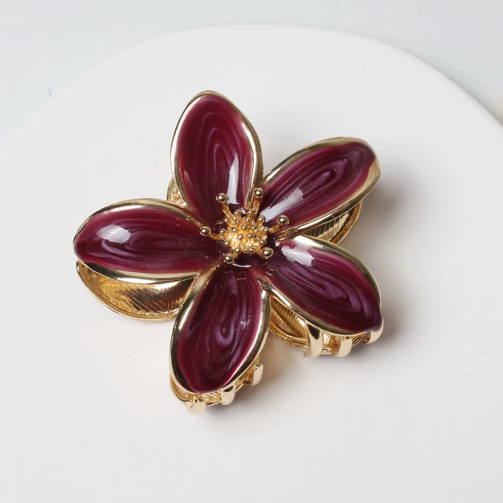 Blumen-Haarspangen für Frauen Plumeria Metall-Haarklammern Mittelgroße Haarklammern für Dickes und Dünnes Haar Tropische Strand-Haaraccessoires – Detail 2