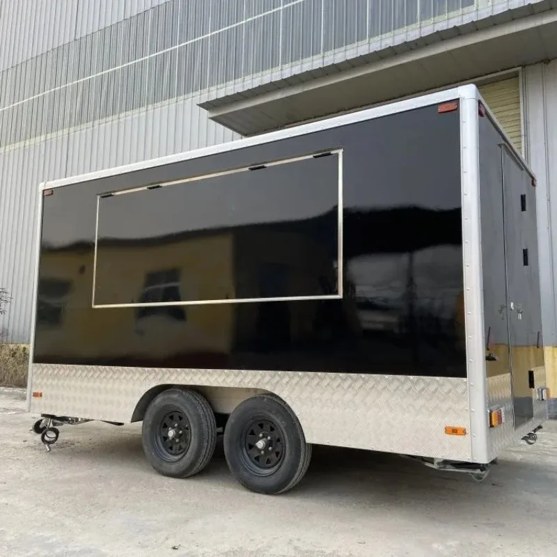 

Mobile Food Truck Trailer USA Approved Full Equipment Included Kitchen Layout Fryer Grill Refrigeration Perfect for Street Food