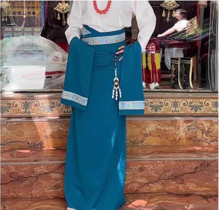 

Юбка для тибетского танца, церемониальная юбка для танцев в тибетском стиле