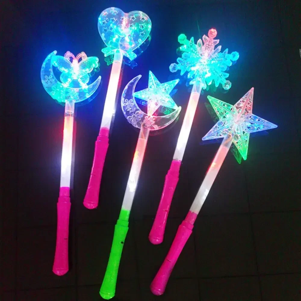 

Flashing Lights Up Glow Sticks Magic Star Wand Party Concert Xmas Halloween Gift Toy Glowing Fairy Pentagram Flash Stick