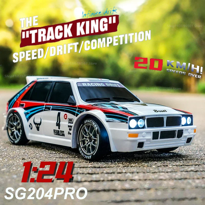 

2025 New 4WD RC Car 1:24 Scale Four-wheel Drive Drift With Two Speed Settings 20 km/h LED Light Children Toys Rechargeable SG204
