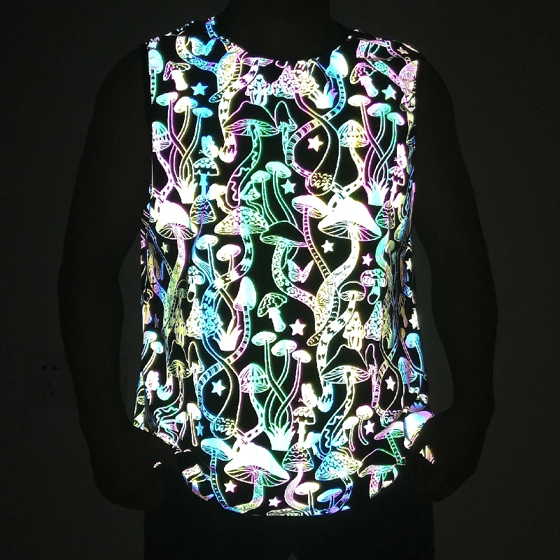 

Мужской красочный светоотражающий жилет для ночного бега, свободный модный тренд, универсальный топ в стиле Харадзюку, спортивная одежда в стиле хип-хоп, панк