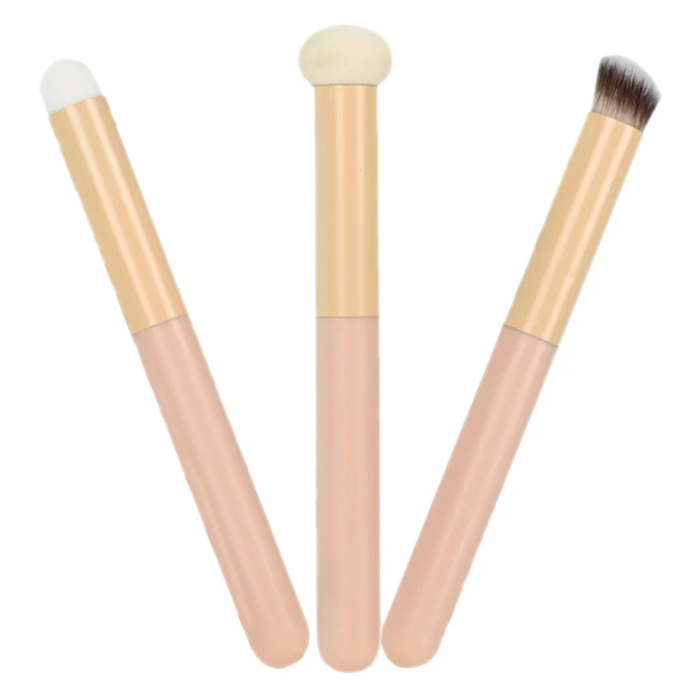 ชุดแปรงคอนซีลเลอร์ 3 ชิ้น หัวฟองน้ำนุ่ม สำหรับแต่งหน้า แปรงฟองน้ำคอนซีลเลอร์สำหรับเกลี่ยอย่างแม่นยำ อุปกรณ์แต่งหน้าใต้ตา