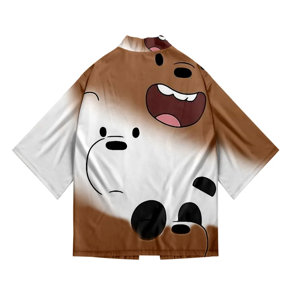 Bare bear printed kimono game cosplay cardigan top home casual sexy short robe outerwear pajamas short bathrobe 100-6XL image 6