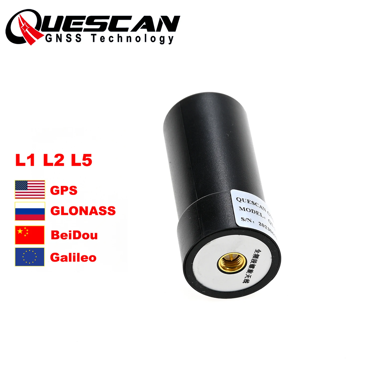 Antena GPS GNSS QUESCAN QT25 All-band Active Helix L1L2L5 GPS Galileo BeiDou GLONASS do dronów, antena PPK RTK GNSS