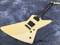 China's OEM becoda Rare Heavy Metallic James Hetfield MX-220 Signature Cream White Explorer Electric Guitar EET FUK Fingerboard