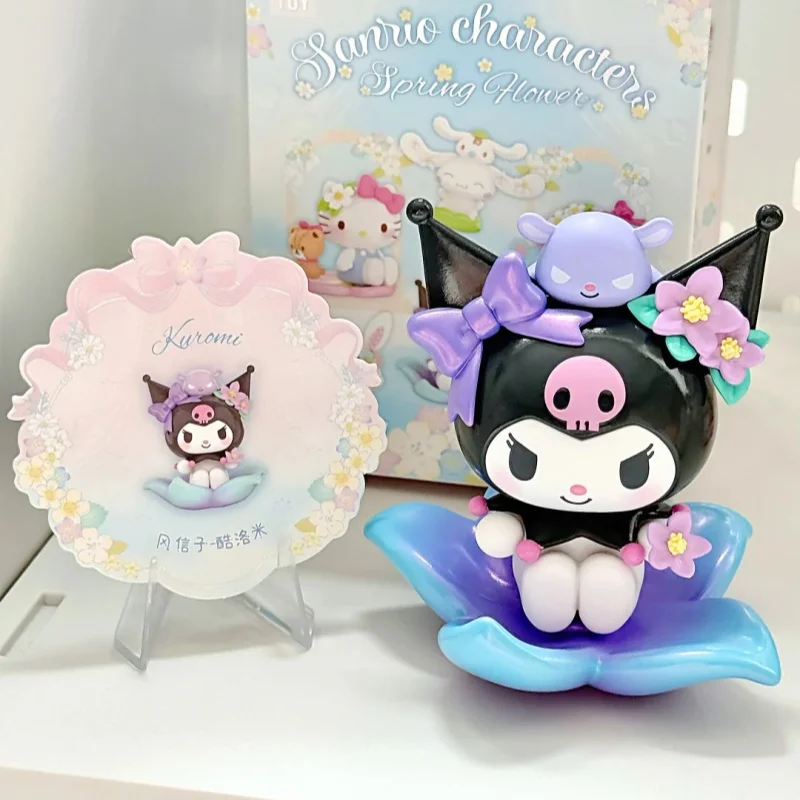 Новая подлинная серия персонажей Hello-Kitty, весенний цветок, слепая коробка, кавайная аниме-фигурка, модель, загадочная коробка, Куроми, мультяшная декоративная игрушка