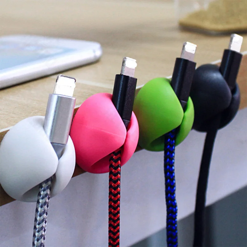 5pcs Slot Cable Organizer Silicone USB Cable Winder Desktop Tidy Management Clips portacavi per Mouse cuffie Wire