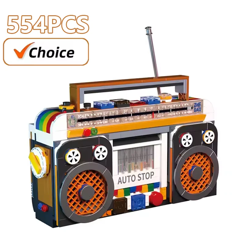 

Color Radio Model Building blocks Toy Retro Classic Radio Appliances Assembly Bricks DIY Toys Decoration Children Birthday Gifts