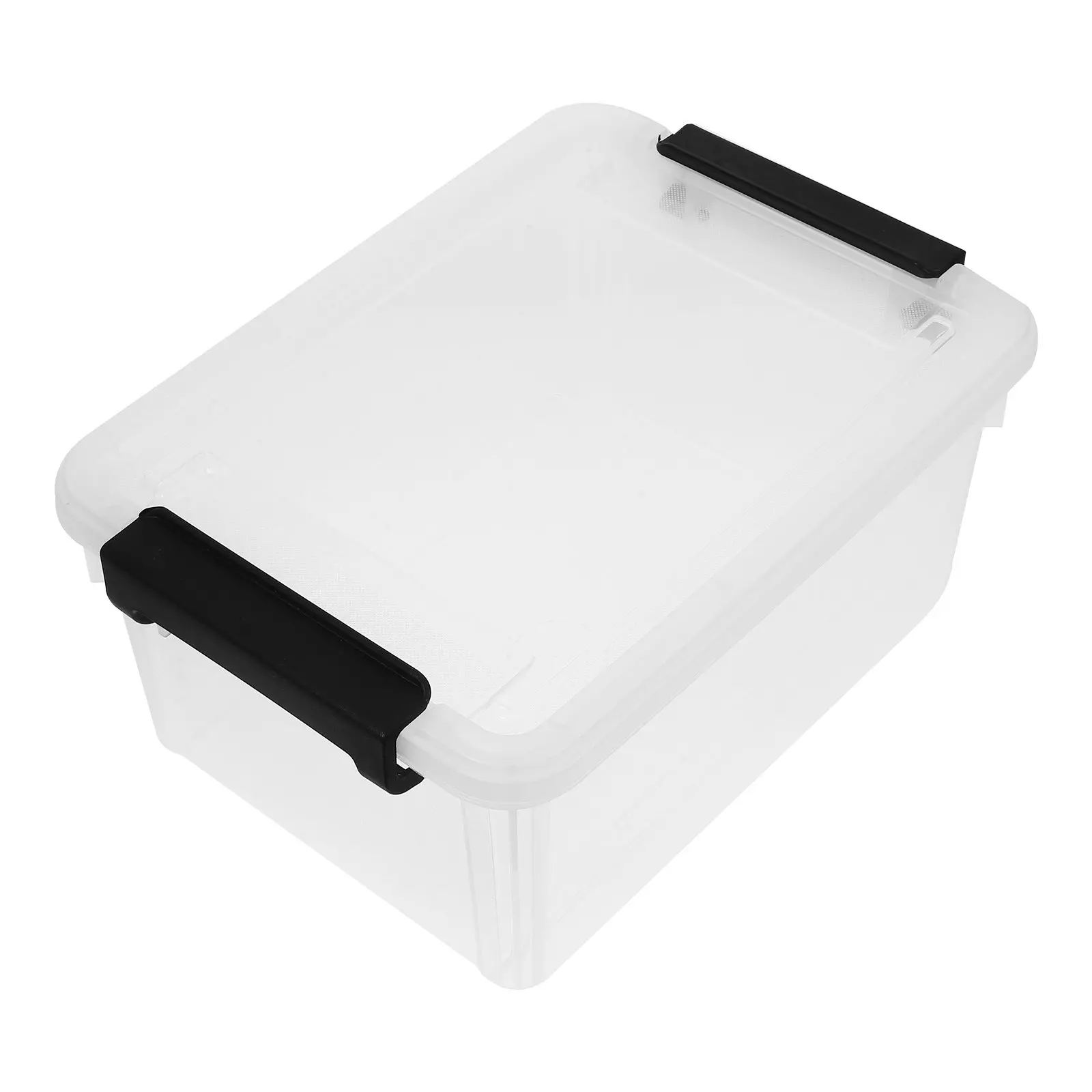 Boîte de rangement transparente pour documents, organisateur de bureau, bac de rangement pour fournitures de bureau, dossiers et articles de papeterie, grande capacité de 7 litres, en plastique.