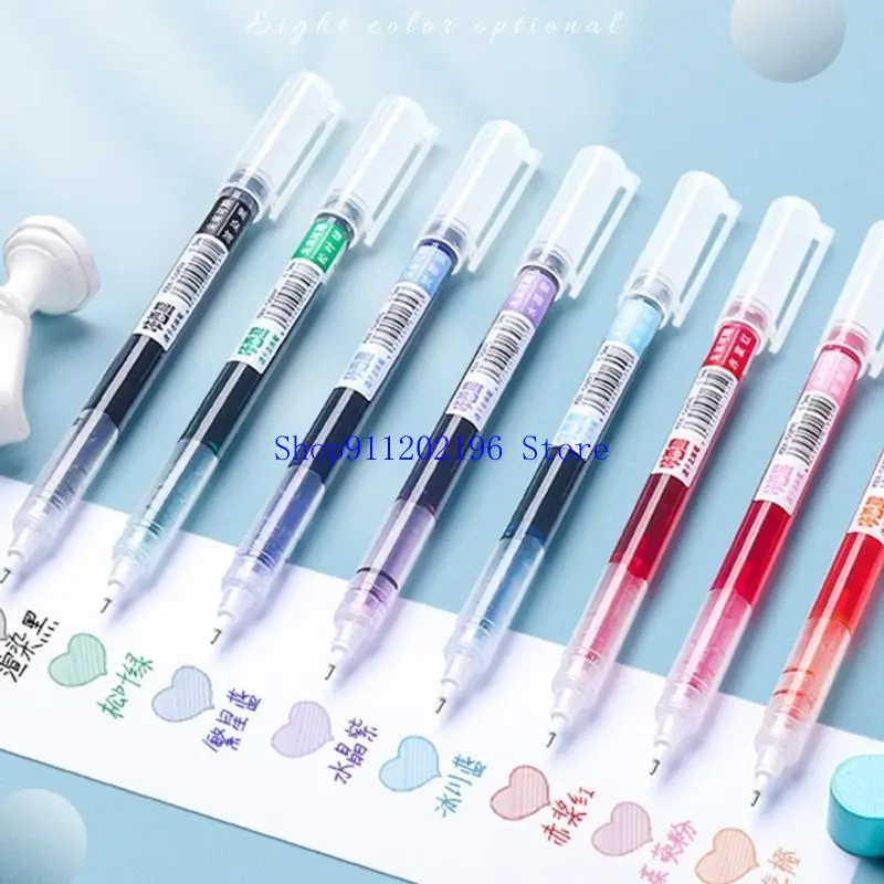 

P82A 6 шт. шариковые ручки с быстросохнущими чернилами 0,5 мм, тонкие гелевые ручки, ручка с жидкими чернилами, ручки-роллеры