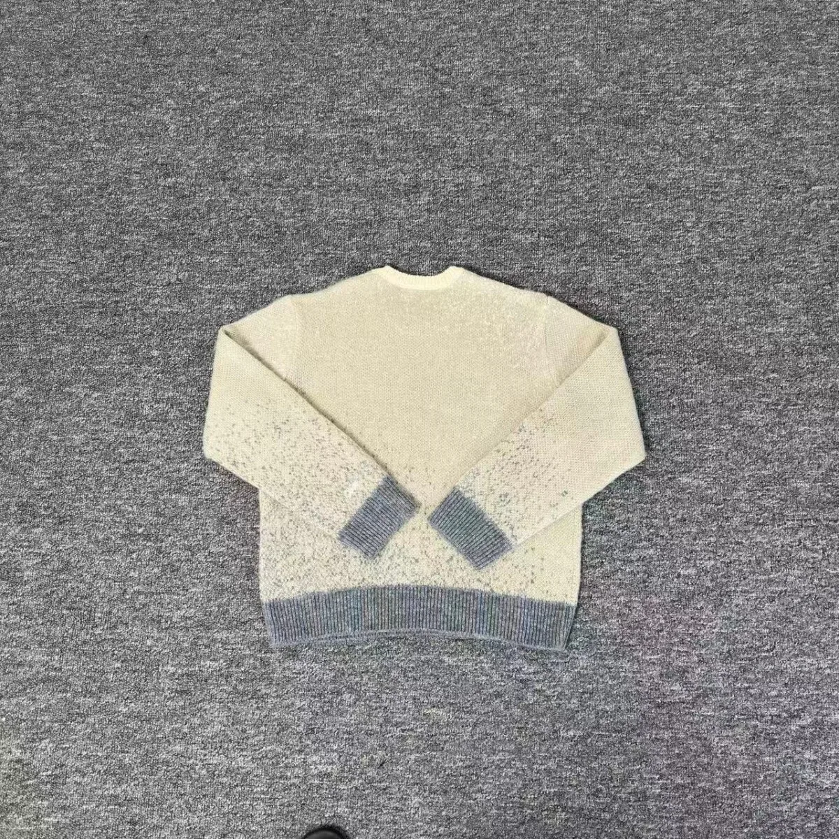 الأمريكية Sle الشارع الشهير ort محبوك الصوف مزيج سترة عارضة فضفاضة تناسب الهيب هوب شارع العليا جولة Ne البلوز سترة #2