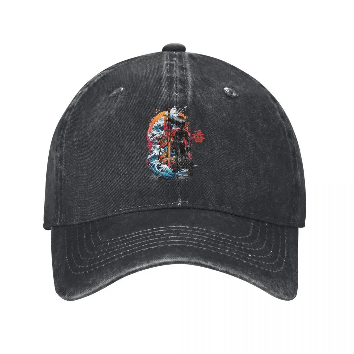 Washed Men's Baseball Cap Twin Katana Colorful Trucker Snapback Caps Dad Hat AFRO SAMURAI Golf Hats