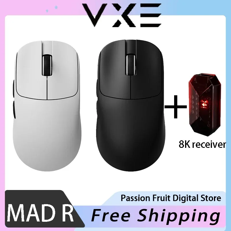 Imagem -01 - Rato para Jogos E-sports de Modo Duplo sem Fio Vgn Vxe Labirinto Mad r Latência Ultra Baixa Leve 8k Ice-feel Paw3950 Paw3395 36g rato para jogos e sports de modo duplo sem fio vgn vxe labirinto mad r latencia ultra baixa leve 8k ice feel paw3950 paw3395 36g 01