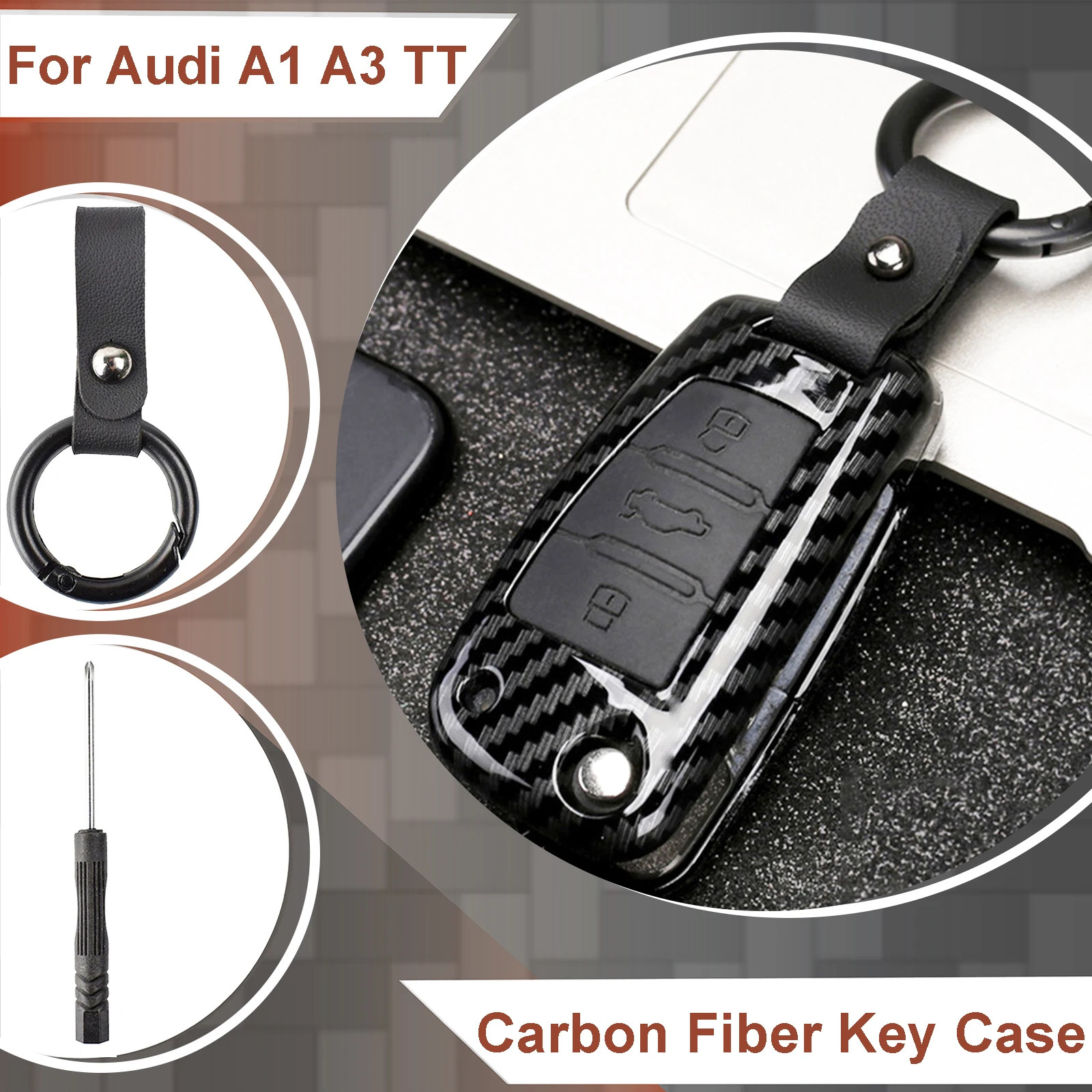 

For Audi A2 A3 A4 A6 A6L A8 TT RS S1 Q5 Q7 A1 Q3 Quattro Flip Key Fob Shell 3 Button Folding Remote Car Key Shell No Blade Auto