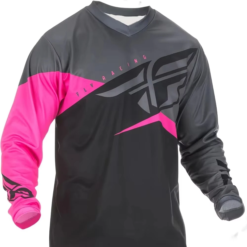 MEN'S LONG-SLEEVE COLOR-BLOCK MOTOCROSS/OFF-ROAD JERSEY – BREATHABLE QUICK-DRYING MTB & OUTDOOR CYCLING SHIRT KIDS view 4