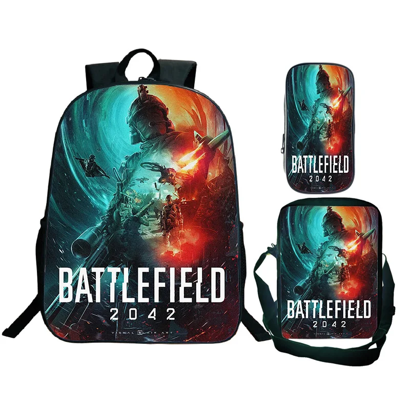 

BATTLEFIELD рюкзак для забавной игры, сумка-карандаш, 3 шт., 16 дюймов, студенческие модные рюкзаки на заказ, школьная сумка с рисунком «сделай сам», Mochila