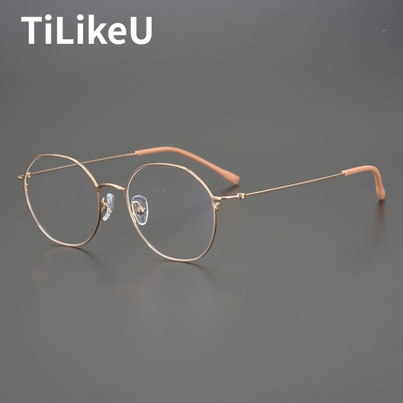 

Light Weight Pure Titanium Eyeglass Frames 2024 Men Women Optical Prescription Glasses Frame Retro Round Frame Spectacle Eyewear