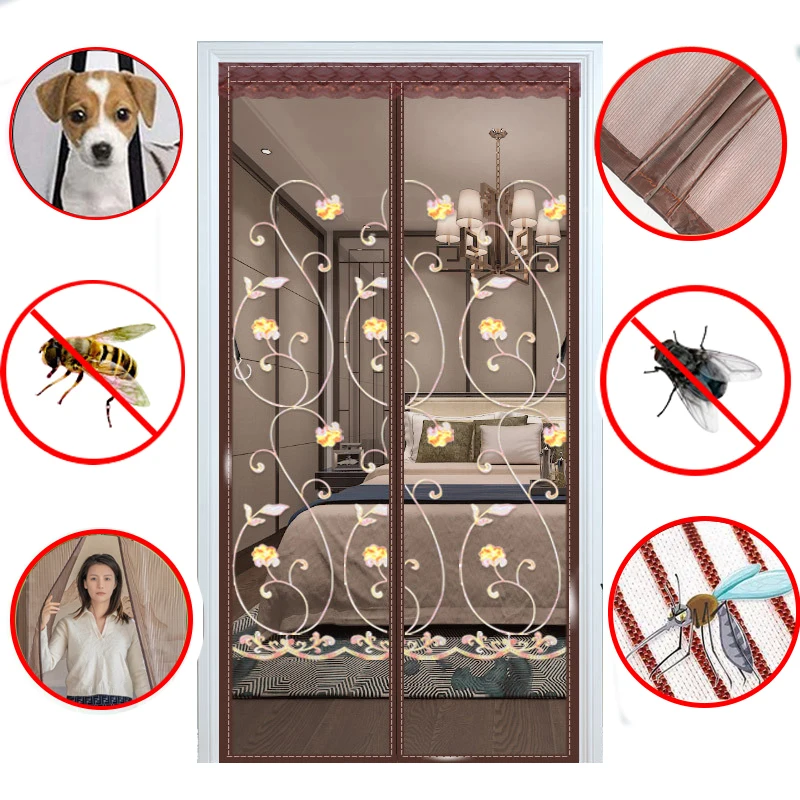 

Summer Magnetic Door Screen for Anti-mosquito Self-sealing Insect Screen Partition Mosquito Door Curtain Keep Bugs Out of Room