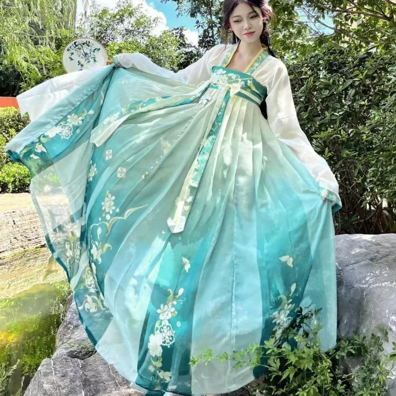 Chinese Stijl Elegante Hanfu Jurk Set Cosplay Fee Kostuum Jurk Tang Dynastie Traditionele Vrouwen Vintage Prinses Dans Gewaden