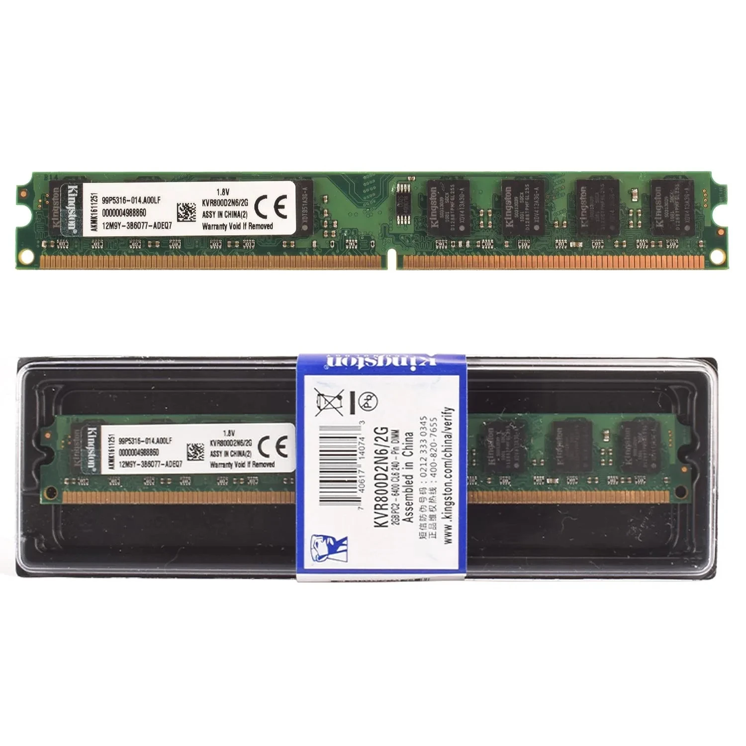 Imagem -04 - Kingston-memória Ram Udimm para Desktop Não-ecc sem Buffer Ddr2 2gb 667mhz 800mhz Pc25300 Pc26400 240 Pinos 1.8v 10 25 50 Peças