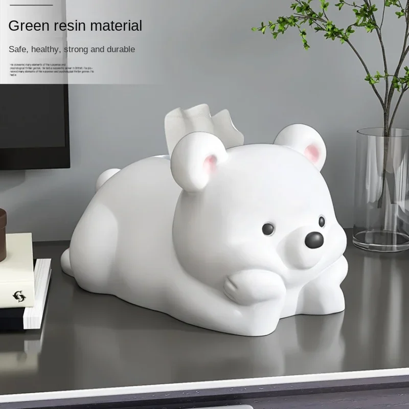 Imagem -04 - Cute Little Bear Tissue Box Creme de Vento Guardanapo Papel Gaveta do Agregado Familiar Sala de Estar Mesa de Café High-end