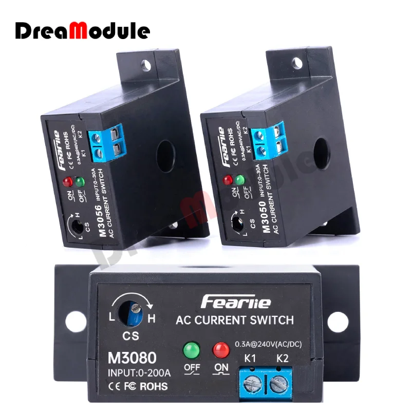 

M3050 Current Sensing Switch 20A-200A AC Detection Alarm Mutual Inductance Control Auto Reset Non-contact Electronic Switches