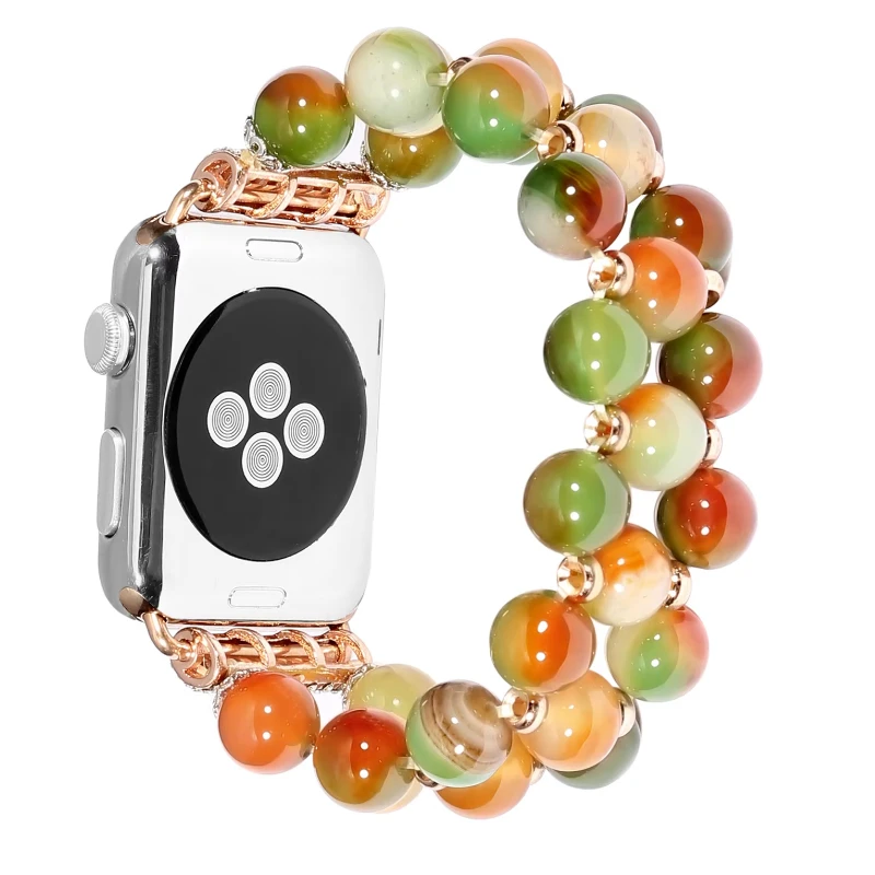 Pearl Elastic Belt for Apple watch 46mm 45mm 44mm 42mm 41mm 40mm 38mm Woman Replacement For iWatch Ultra 10 9 8 7 6 5 4 3SE band