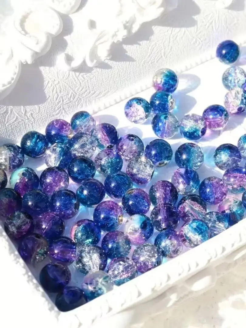 8mm Blaue, Weiße, Lila, Gebrochene Farbverlauf-Perlen, Acrylperlen, DIY Armband, Halskette, Anhänger, Dekorative Perlen, Feiertagsparty