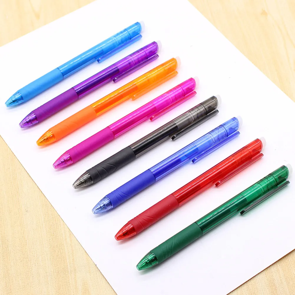 

Набор из 8 стираемых гелевых ручек 0,5 мм с тонким наконечником для плавного письма, для школы и офиса, оптовый подарочный набор канцелярских принадлежностей