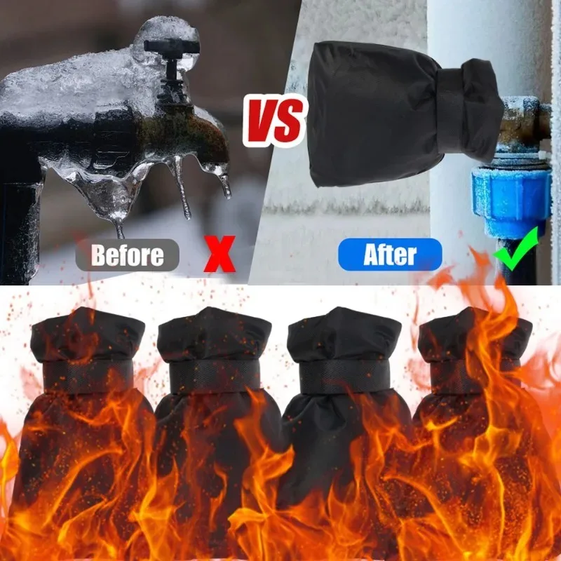 Anti-Freeze Faucet Protection Cover, Outdoor Frost Cover, reutilizável Tap Protector, Inverno, 1 pc, 5pcs