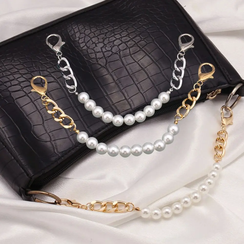 Metal Chain Strap For Bags DIY Handles Personality Pearl Shoulder Bag Chain Straps Women Shoulder Bag Extension Chain Bag Parts