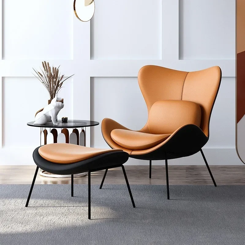 Fotel Lounge Krzesło do salonu Luksusowa skórzana sypialnia Wingback Wodoodporne krzesło do salonu Produkty gospodarstwa domowego Fauteuil