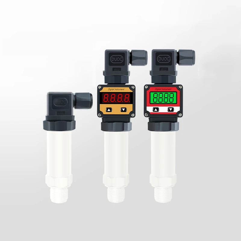 PTFE Diesel Fuel Pressure Sensor 4-20ma LCD LED Ceramic Core Acid-base Waste Water Anti Corrosive Level Pressure Transmitter