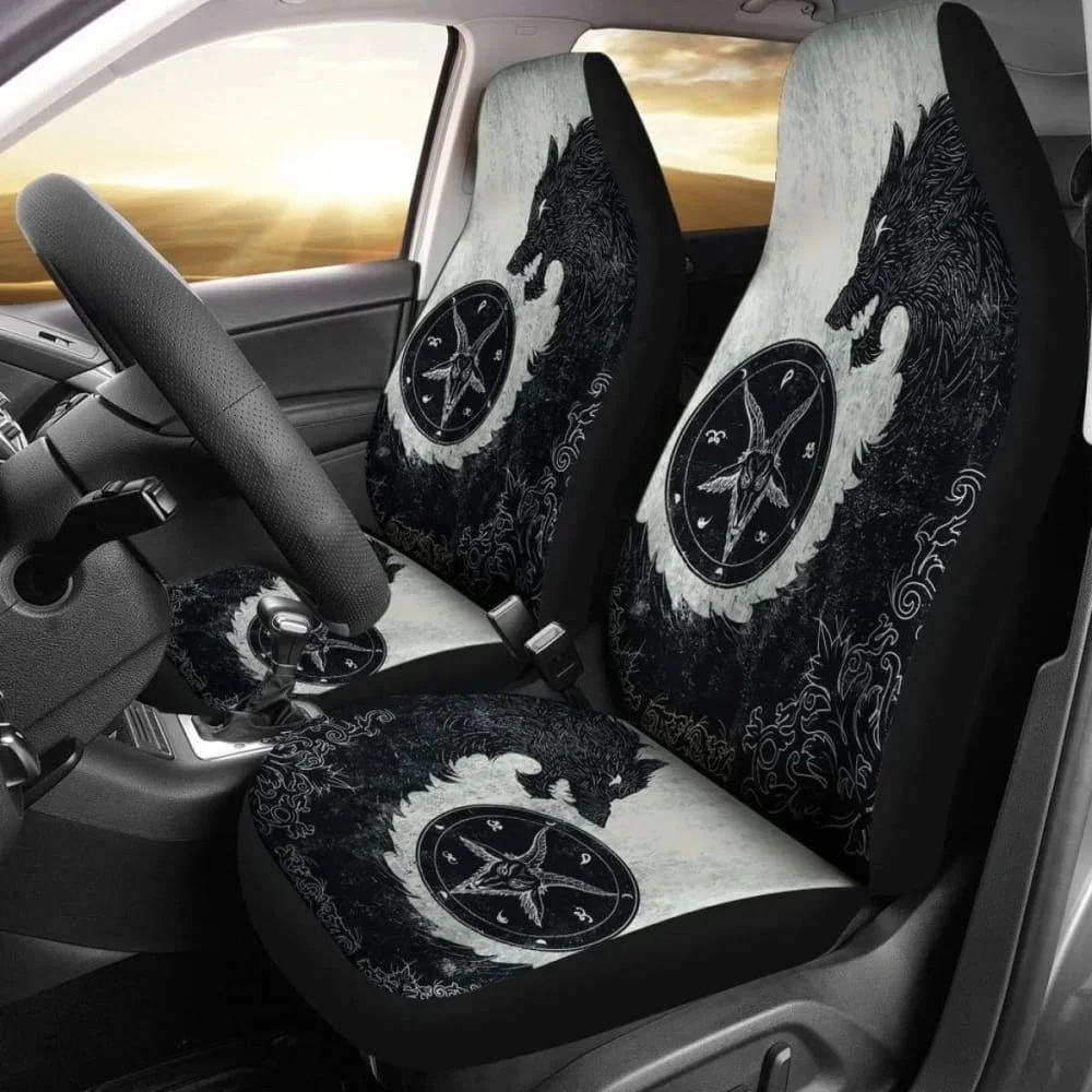 Wolf Dark Spirit Car Seat Covers 200904,Pack of  Front Seat  Cover