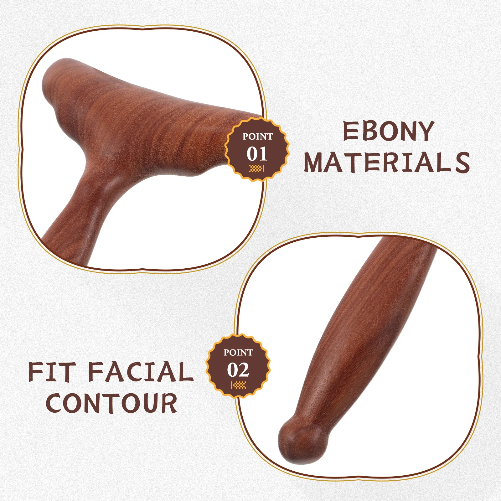 2 قطعة أدوات تدليك الوجه Guasha من الخشب الصلب على شكل مروحة لوحات كشط للوجه والرقبة للاسترخاء مدلك العناية بالبشرة المحمول