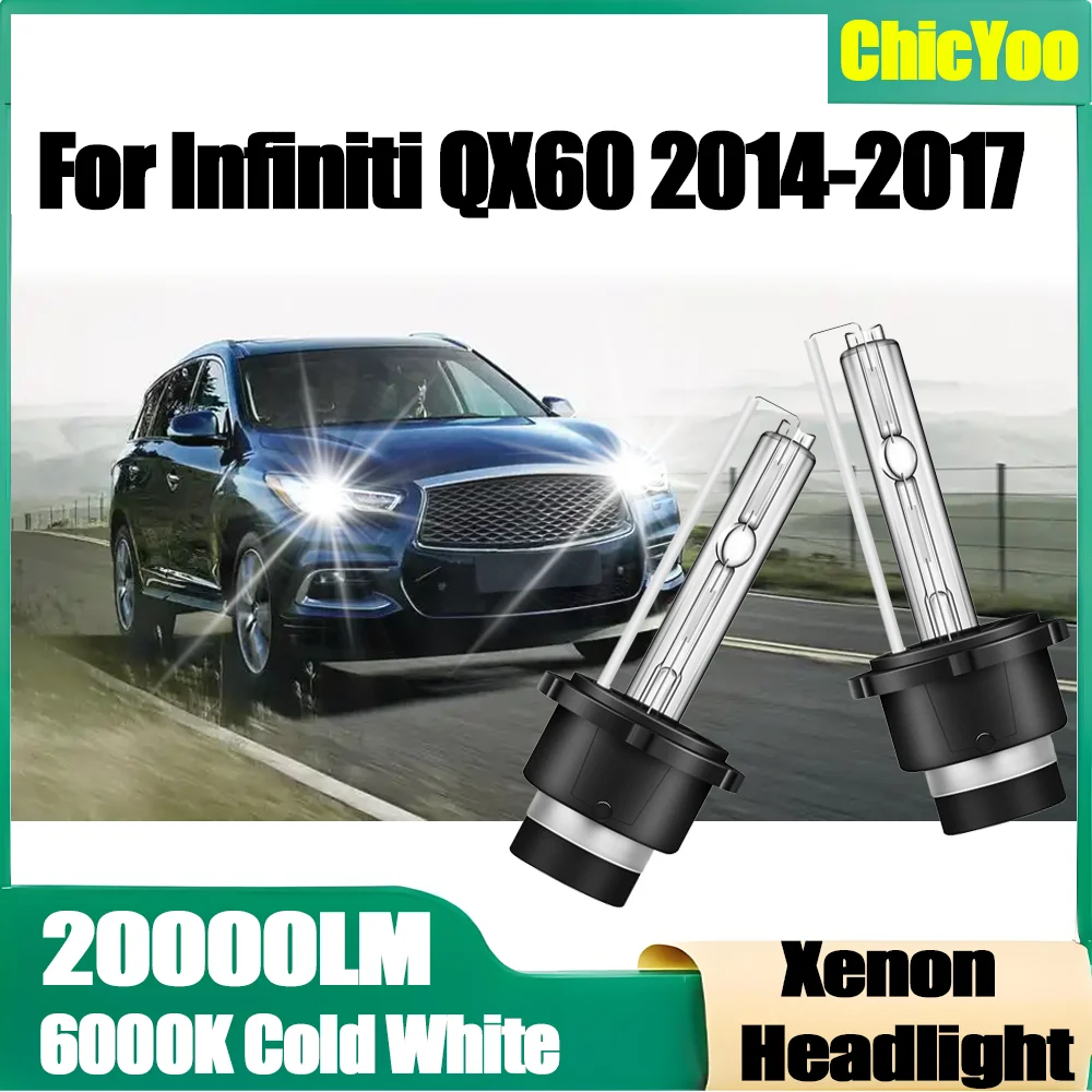 

2PCS 20000LM High Power 35W D2S Xenon Headlight Bubs Super Bright 6000K White Xenon Car Lights 12V For Infiniti QX60 2014-2017