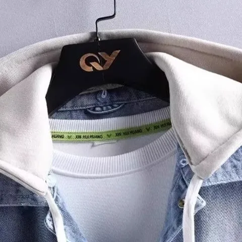 

Men's Casual Loose Denim Jaet for Workwear Autumn Winter Wear Resistant to Dirt And Wear Hat Design Cotton 00% Jaet