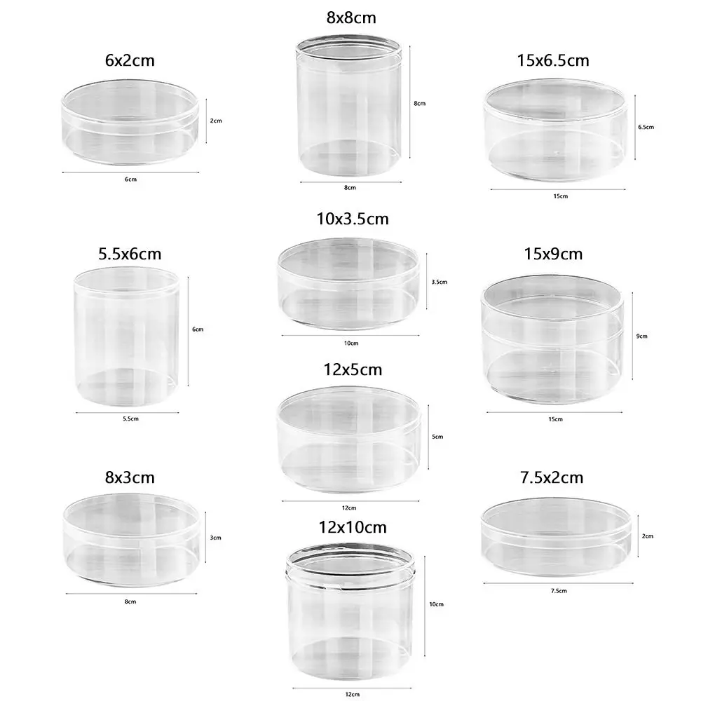 ふた付きのさまざまなサイズの収納ボックス,透明な丸いジュエリーボックス,手作りのコレクションコンテナ,結婚式の記念品,新品