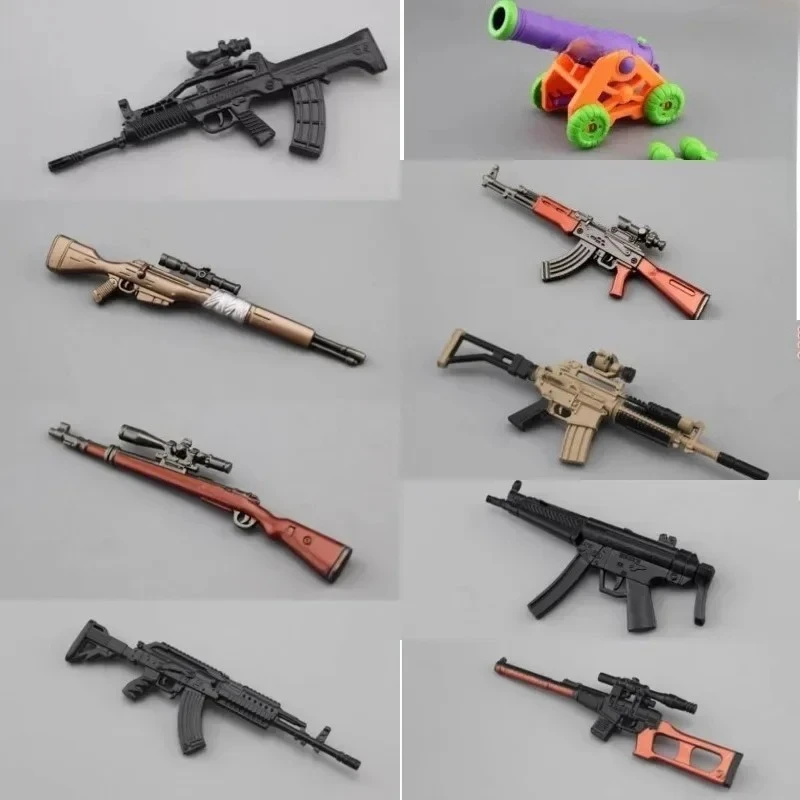 1/12 Scale Mini Rifle Gun Arms Alloy Model Soldier Accessories for 6'' Male Female Action Figure Doll Toys