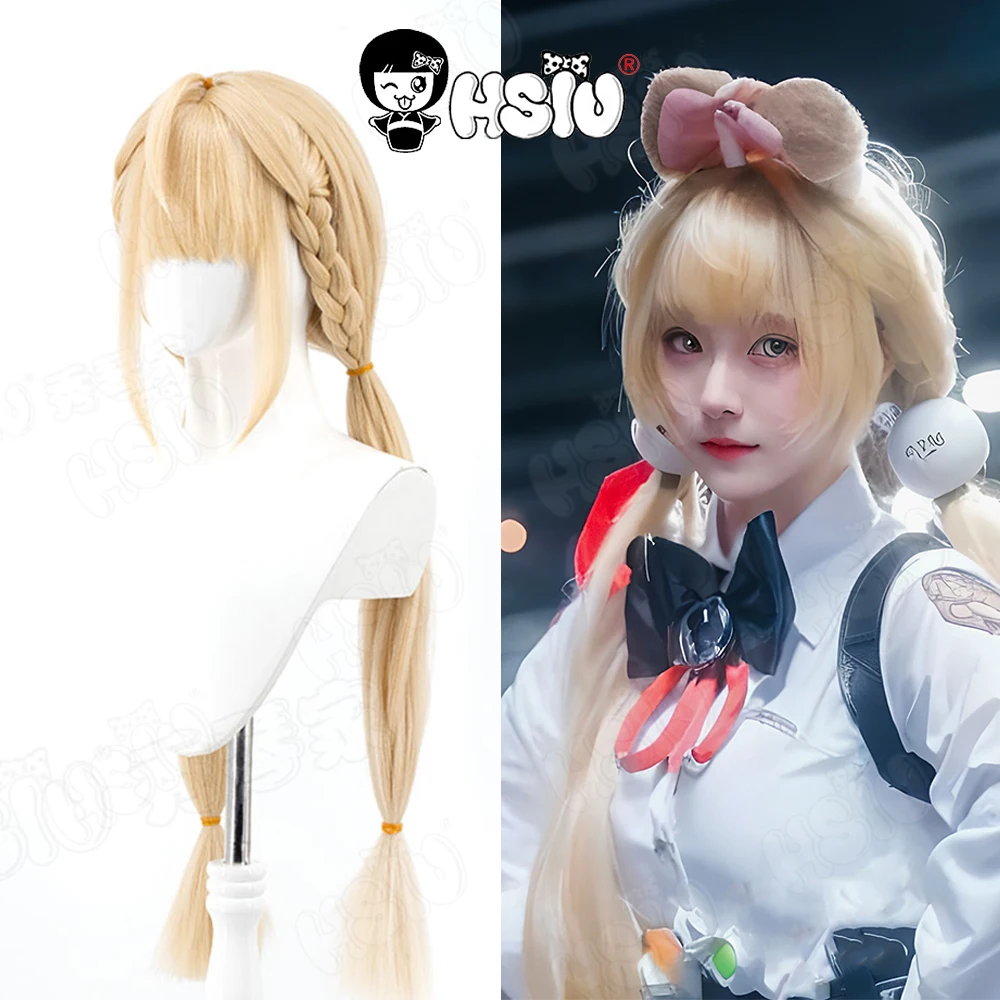 Alice Thymefield Cosplay Wig HSIU 80CM long cream yellow hair Synthetic Wig+Wig cap Game Zenless Zone Zero Alice Cosplay Wig