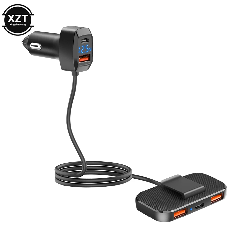 차량용 USB C 충전기, 멀티 포트 확장 타입 C, USB 3.1A 고속 충전 전화 충전기, 31W 고전력 어댑터, 12-24V, 5 포트